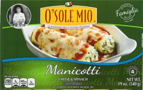 MANICOTTI CHEESE & SPINACH