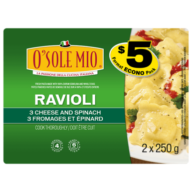 RAVIOLI 3 Cheese and Spinach